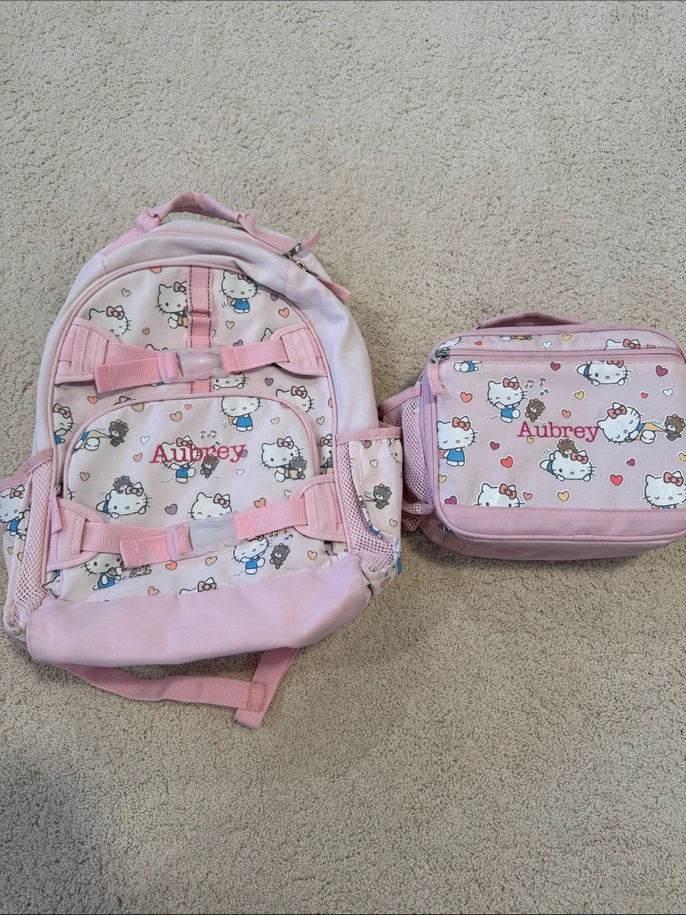 Pottery Barn Kids Aubrey Backpack & Lunch Bag Set - Hello Kitty Print